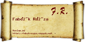 Fabók Róza névjegykártya